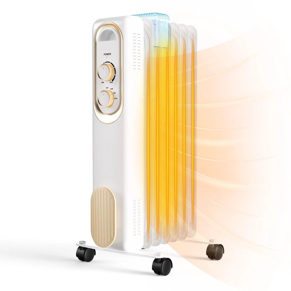 CONCETTA Oil‑Filled Radiator Heater, 1500W Portable Space Heater with Adjustable Thermostat