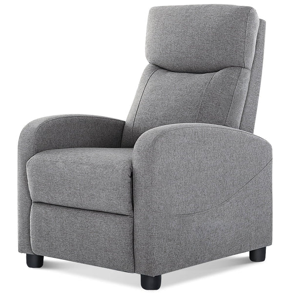 CONCETTA Recliner Chair for Living Room, Comfortable Fabric Home Theater Seat with Lumbar Support, Push Back Design, Overstuffed Cushion, No Massage