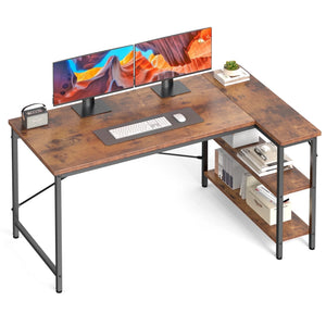 CONCETTA L Shaped Desk with Reversible Storage Shelves, 154 lbs Capacity Computer Corner Desk for Home Office, Gaming & Writing