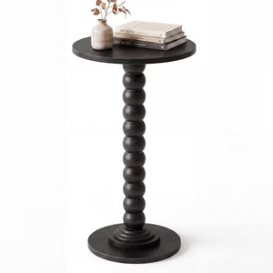 CONCETTA Modern Round Side Table, Accent End Table with Solid Wood Spindle, Small Drink Table for Living Room, Bedroom, Couch, Office