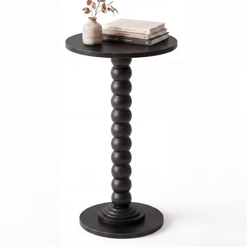 CONCETTA Modern Round Side Table, Accent End Table with Solid Wood Spindle, Small Drink Table for Living Room, Bedroom, Couch, Office
