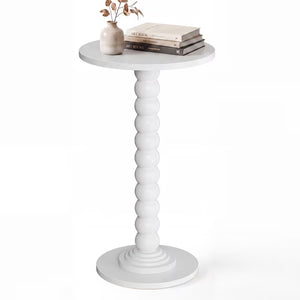 CONCETTA Modern Round Side Table, Accent End Table with Solid Wood Spindle, Small Drink Table for Living Room, Bedroom, Couch, Office
