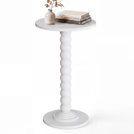 CONCETTA Modern Round Side Table, Accent End Table with Solid Wood Spindle, Small Drink Table for Living Room, Bedroom, Couch, Office
