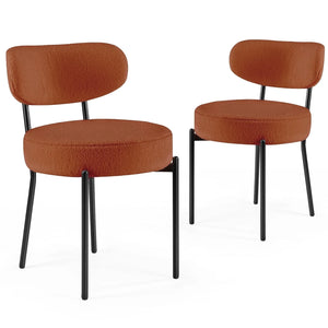 CONCETTA Round Dining Chairs, Mid-Century Modern, Soft Seat with Curved Backrest