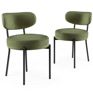 CONCETTA Round Dining Chairs, Mid-Century Modern, Soft Seat with Curved Backrest