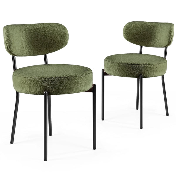 CONCETTA Round Dining Chairs, Mid-Century Modern, Soft Seat with Curved Backrest