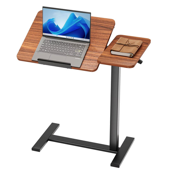 CONCETTA Small Standing Desk Rolling Table with Wheels, Portable Rolling Computer Table with Tilting Top, Adjustable Height Standing Workstation for Home Office, Bed, Sofa, Classroom