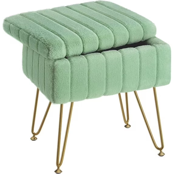 CONCETTA Storage Bench, Vanity Chair with Storage and Adjustable Feet for Makeup