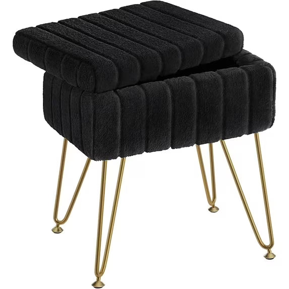 CONCETTA Storage Bench, Vanity Chair with Storage and Adjustable Feet for Makeup