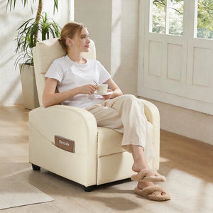 CONCETTA Small Sofa Lounge Chair with Adjustable PU Leather Theater Lumbar Support