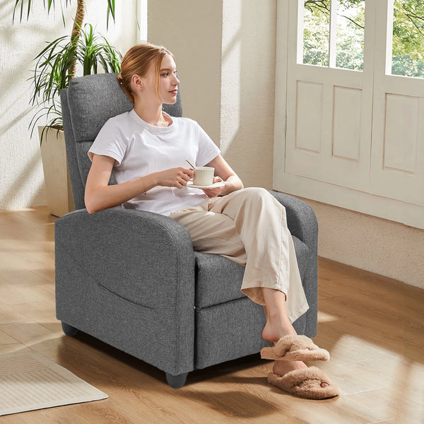 CONCETTA Small Sofa Lounge Chair with Adjustable PU Leather Theater Lumbar Support