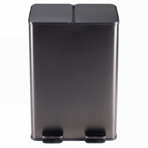 CONCETTA Dual Compartment Trash Can, Kitchen Garbage Can Recycling Bin with Soft-Close Foot Pedal and emovable Inner Buckets, Fingerprint-Resistant, 2 x 8 Gallon