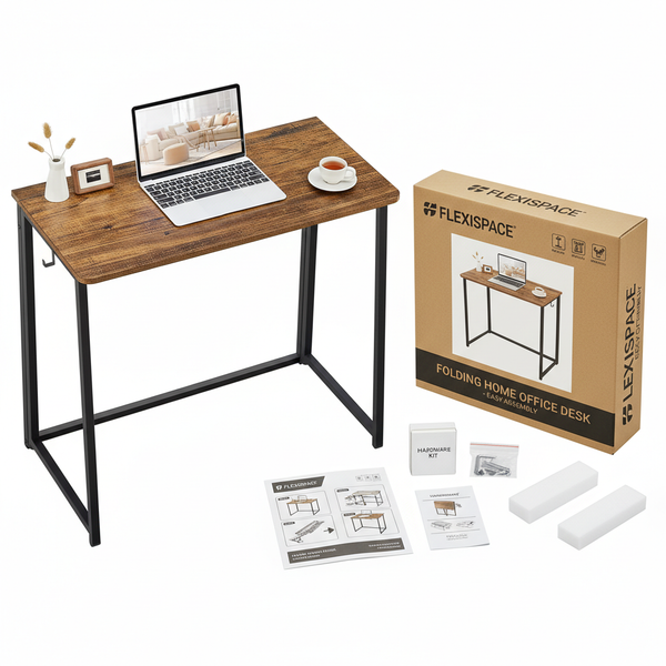 CONCETTA Lightweight Folding Desk 31.5", Space Saving Workstation, Portable Computer Table for Small Home Office & RV, Easy Set Up