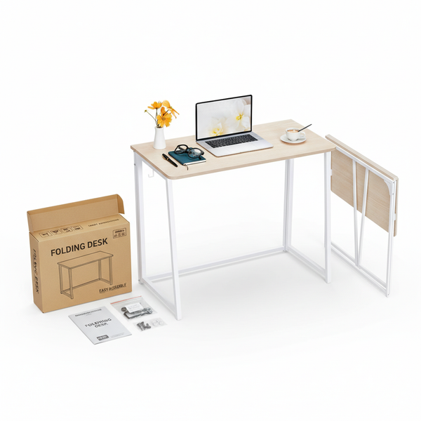 CONCETTA Lightweight Folding Desk 31.5", Space Saving Workstation, Portable Computer Table for Small Home Office & RV, Easy Set Up