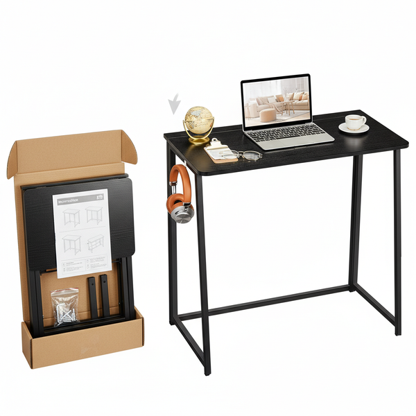 CONCETTA Lightweight Folding Desk 31.5", Space Saving Workstation, Portable Computer Table for Small Home Office & RV, Easy Set Up