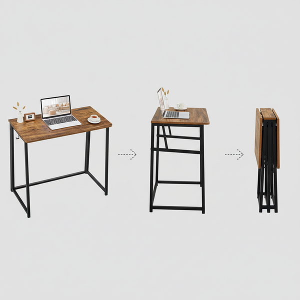CONCETTA Lightweight Folding Desk 31.5", Space Saving Workstation, Portable Computer Table for Small Home Office & RV, Easy Set Up