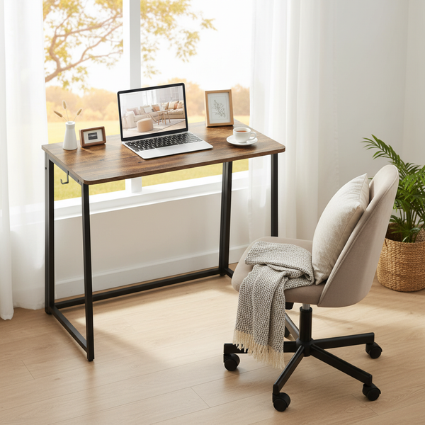 CONCETTA Lightweight Folding Desk 31.5", Space Saving Workstation, Portable Computer Table for Small Home Office & RV, Easy Set Up