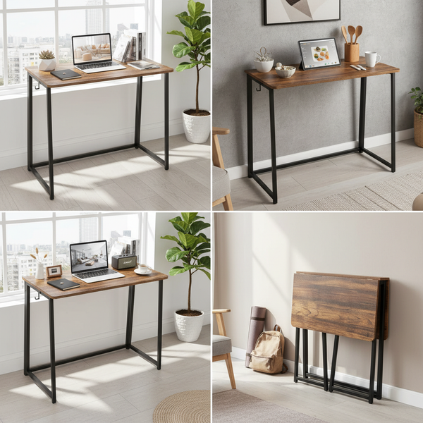 CONCETTA Lightweight Folding Desk 31.5", Space Saving Workstation, Portable Computer Table for Small Home Office & RV, Easy Set Up