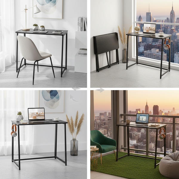CONCETTA Lightweight Folding Desk 31.5", Space Saving Workstation, Portable Computer Table for Small Home Office & RV, Easy Set Up