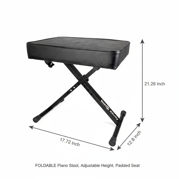 Piano Stool, Adjustable Height and Padded Seat Stool for Bedroom, Hallway and Living Room Decor