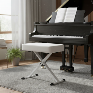 Piano Stool, Adjustable Height and Padded Seat Stool for Bedroom, Hallway and Living Room Decor