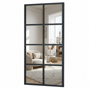 CONCETTA Wall Mirror, Window Decoration, Metal Framed Wall-Mounted for Bedroom, Living Room, Entryway, Black
