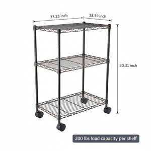 CONCETTA Heavy Duty Storage Shelves with Wheels, Adjustable Shelving Unit for Garage, Kitchen, Pantry, 200 lbs per Shelf, Black