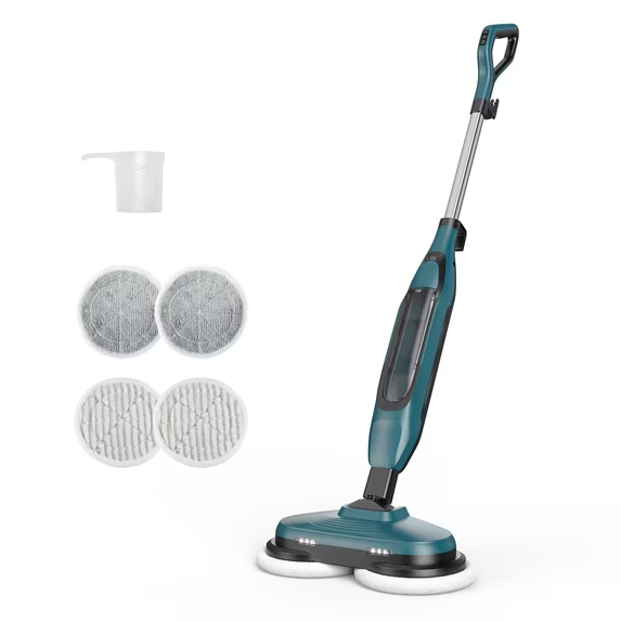 CONCETTA Hard Floor Steam Mop with Dual Cleaning Heads, 3 Steam Modes, LED Headlights