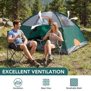 SHOUFTW 2-4 Person Waterproof Camping Tent with Rainfly, Easy Setup Dome Tent with Mesh Windows & Skylight Vent, Lightweight Portable Tent for Outdoor Camping, Hiking, Festivals & Backyard