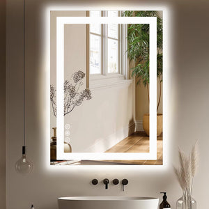 CONCETTA Bathroom Mirror with LED Light, Anti-Fog, Dimmable, Backlit + Front Lit Wall Mirror Vanity Mirror