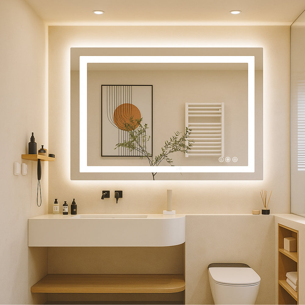 CONCETTA Bathroom Mirror with LED Light, Anti-Fog, Dimmable, Backlit + Front Lit Wall Mirror Vanity Mirror