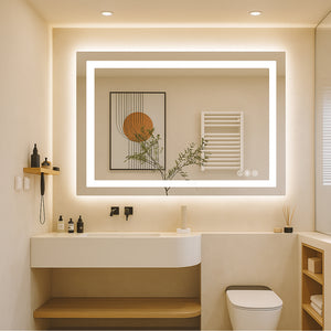 CONCETTA Bathroom Mirror with LED Light, Anti-Fog, Dimmable, Backlit + Front Lit Wall Mirror Vanity Mirror
