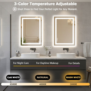 CONCETTA Bathroom Mirror with LED Light, Anti-Fog, Dimmable, Backlit + Front Lit Wall Mirror Vanity Mirror