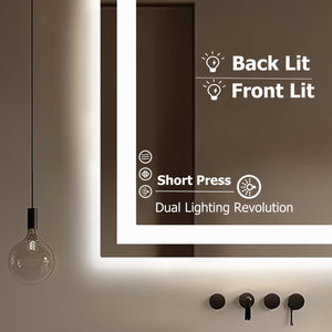 CONCETTA Bathroom Mirror with LED Light, Anti-Fog, Dimmable, Backlit + Front Lit Wall Mirror Vanity Mirror