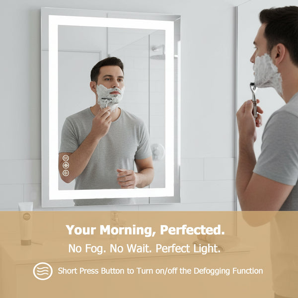 CONCETTA Bathroom Mirror with LED Light, Anti-Fog, Dimmable, Backlit + Front Lit Wall Mirror Vanity Mirror