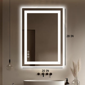CONCETTA Bathroom Mirror with LED Light, Anti-Fog, Dimmable, Backlit + Front Lit Wall Mirror Vanity Mirror