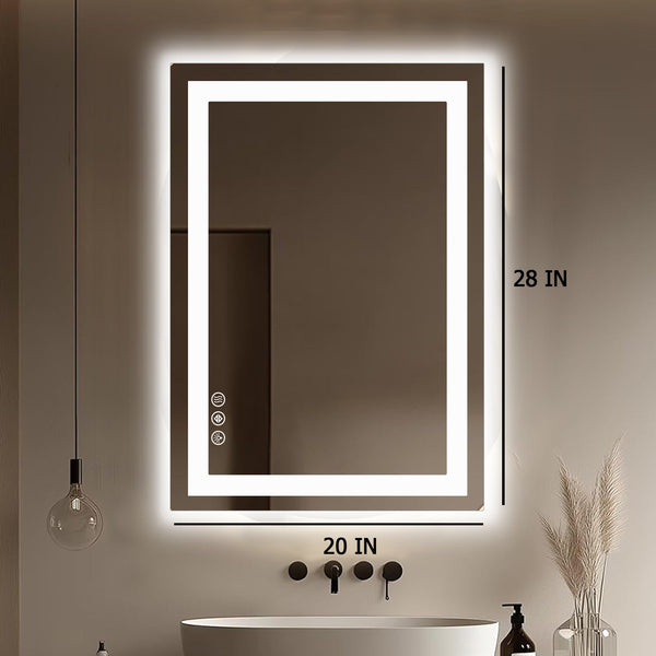 CONCETTA Bathroom Mirror with LED Light, Anti-Fog, Dimmable, Backlit + Front Lit Wall Mirror Vanity Mirror