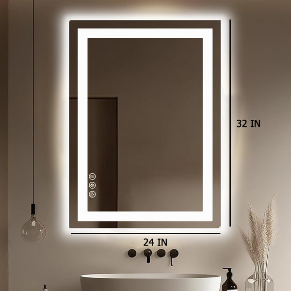 CONCETTA Bathroom Mirror with LED Light, Anti-Fog, Dimmable, Backlit + Front Lit Wall Mirror Vanity Mirror