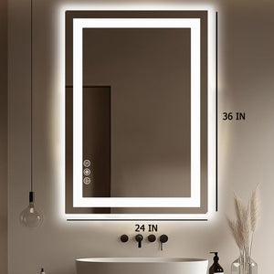 CONCETTA Bathroom Mirror with LED Light, Anti-Fog, Dimmable, Backlit + Front Lit Wall Mirror Vanity Mirror