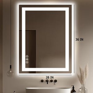 CONCETTA Bathroom Mirror with LED Light, Anti-Fog, Dimmable, Backlit + Front Lit Wall Mirror Vanity Mirror
