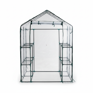 CONCETTA 4-Tier Mini & Portable Greenhouse with Wheels, Rust-Resistant Steel Frame, PVC Cover for Indoor or Outdoor Gardening