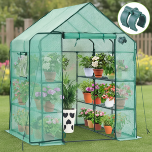 CONCETTA 4-Tier Mini & Portable Greenhouse with Wheels, Rust-Resistant Steel Frame, PVC Cover for Indoor or Outdoor Gardening