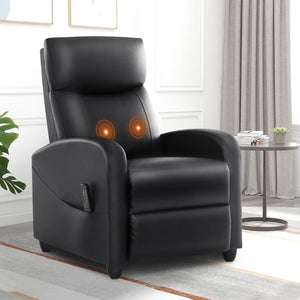 CONCETTA Recliner Chair, PU Leather Single Sofa Chair with Padded Seat and Massage Backrest for Home Theater Living Room