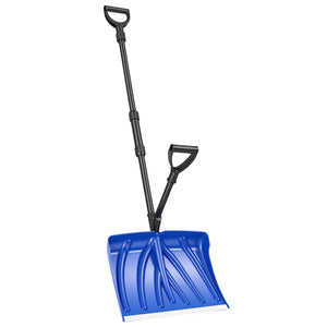 SHOUFTW 18" Snow Shovel with Spring-Assisted Handle, Lightweight Poly Blade, Ergonomic D-Grip for Snow & Ice Removal