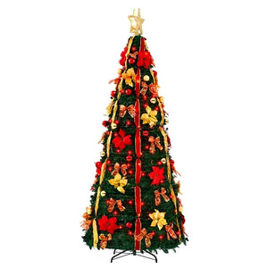 SHOUFTW 7FT Pop-Up Christmas Tree with LED Lights, Opens Instantly, Color Options