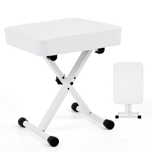 CONCETTA Portable Piano Bench Stool, Height Adjustable Keyboard Bench, Modern Bench for Living Room, Bedroom, Hallway,White