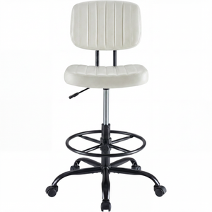 CONCETTA Armless Drafting Chair, Low Back Swivel Rolling for Adjustable Height, Office Chair with Footrest Ring