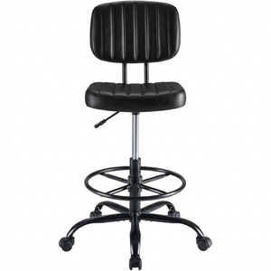 CONCETTA Armless Drafting Chair, Low Back Swivel Rolling for Adjustable Height, Office Chair with Footrest Ring