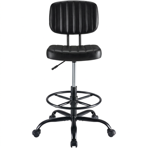 CONCETTA Armless Drafting Chair, Low Back Swivel Rolling for Adjustable Height, Office Chair with Footrest Ring