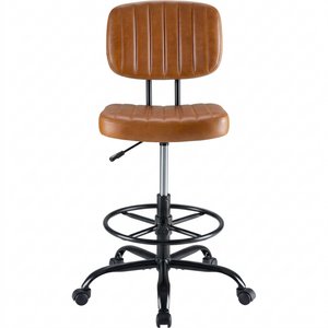 CONCETTA Armless Drafting Chair, Low Back Swivel Rolling for Adjustable Height, Office Chair with Footrest Ring